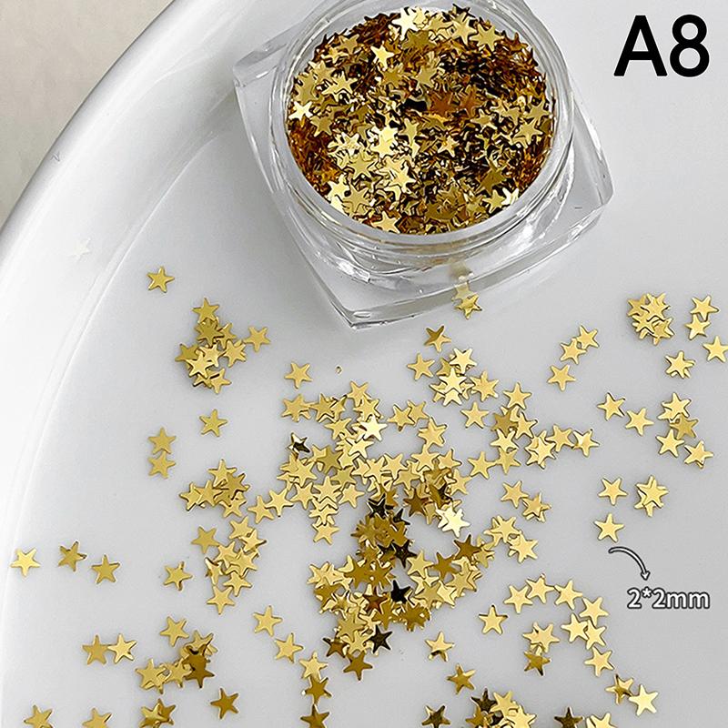 Holographic Laser Star Love Sequins Nail Glitter Gold Silver Sequin Mix Size Paillette Diy Design Nail Art Decorations Tool