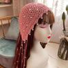 Pearl Bun Hats Ethnic Headscarf Hats Cute Tassels Hats  Outdoor