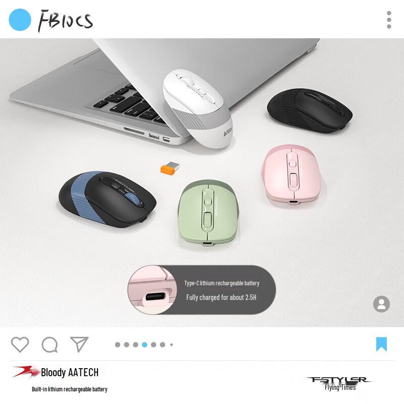 Беспроводная Bluetooth-мышь A4TECH FB10CS, тихая, для нескольких устройств