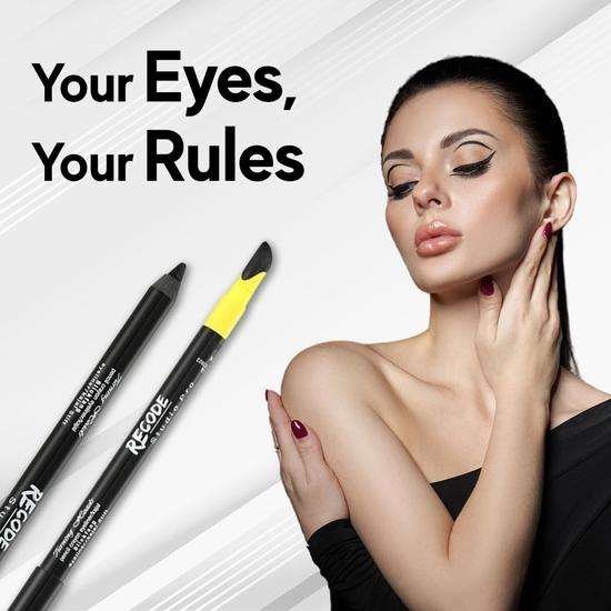 Recode Turning Heads Crayon Gel Matte Eyeliner Pencil Cum Kajal Pencil поставляется с кистью на другой стороне, долговечный, водостойкий, 1,2 г