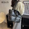IELGY Сумка с премиальной текстурой, большой вместимости, модная, осенне-зимняя, хлопковая, стеганая, для одежды, на одно плечо, портативная, для commuters, сумка-тоут