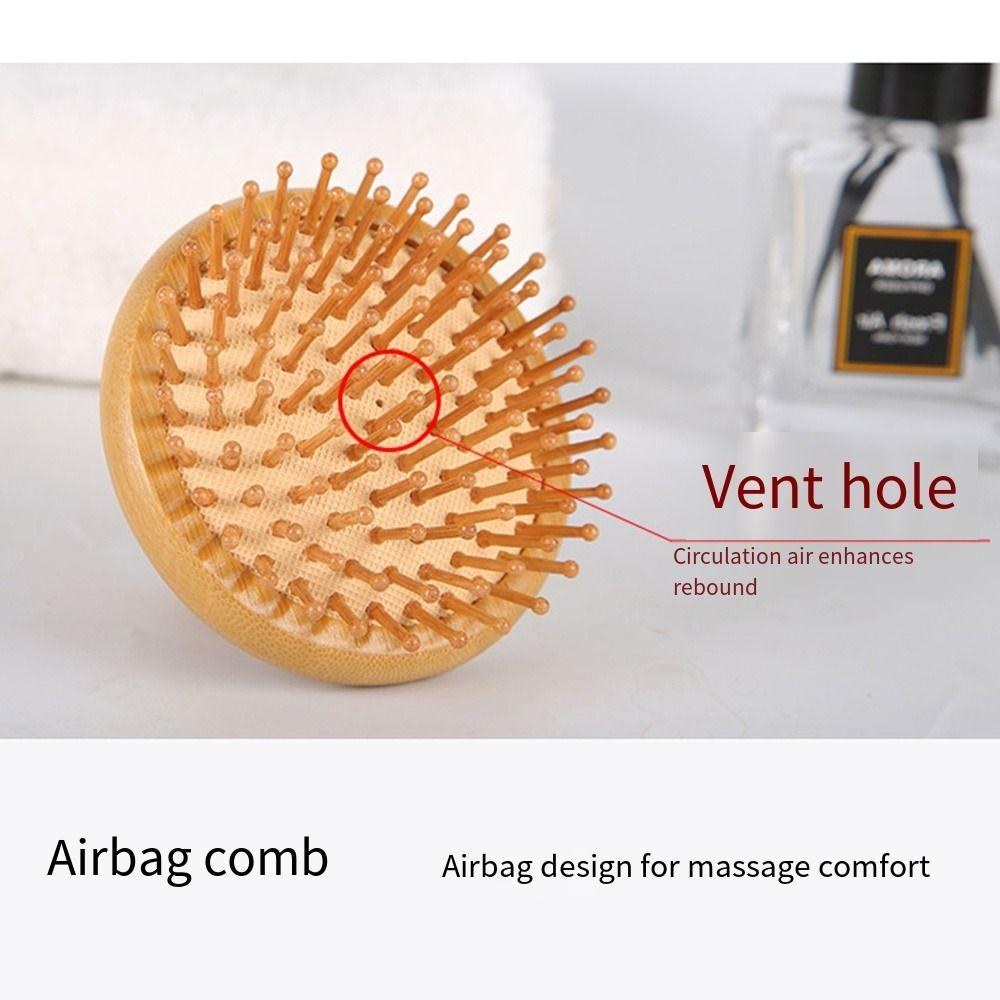 Ручная массажная щетка для кожи головы, портативная акупунктурная меридианная щетка, бамбуковая подушка безопасности, расческа для волос, косметический инструмент