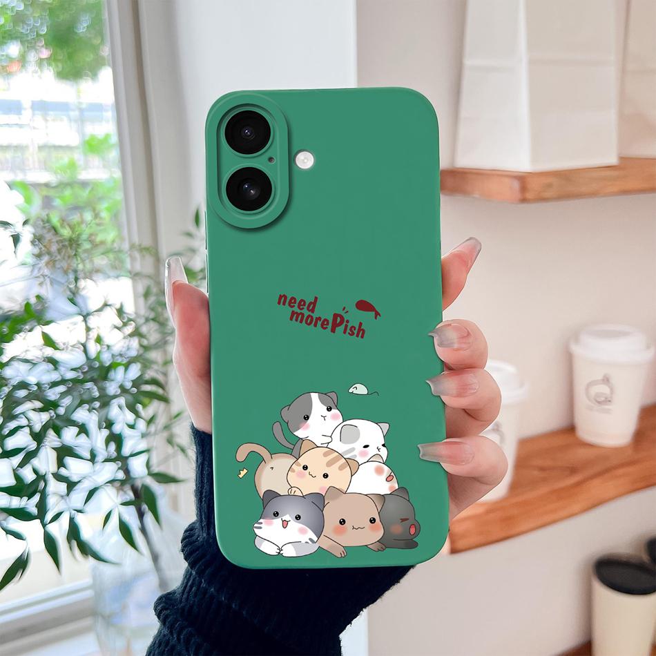 Для iPhone 17 Pro Max / iPhone Air Чехол для телефона Милый Мультяшный Жидкий Силикон Полное Покрытие Противоударный Бампер Для iPhone17 Fundas