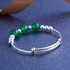 Baby Full Moon Silver Bracelet Pair of S990 Foot Silver Set with Agate Beads and Round Beads