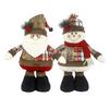 Christmas Doll Pendant Santa Claus Snowman Telescopic Legs Design Plaid Print Xmas Doll Festival Home Decoration