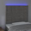 Vidaxl Zagłówek Do Łóżka Z Led, Jasnoszary, 80X5X118/128 Cm, Aksamit