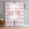 Valentine'S Day Pink Sheer Curtains for Bedroom Living Room Decoration Window Opening Curtain for Kitchen Area Tulle Voile Organza Curtains4