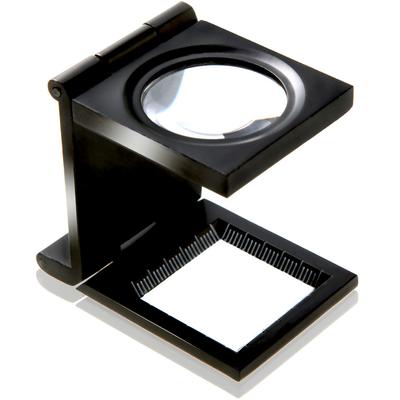 Складная подставка PhoenixLoupe Полосатый льняной тестер для измерения нитей ткани Записи измерений Включает чехол Лупа, [Увеличение 10x] / /