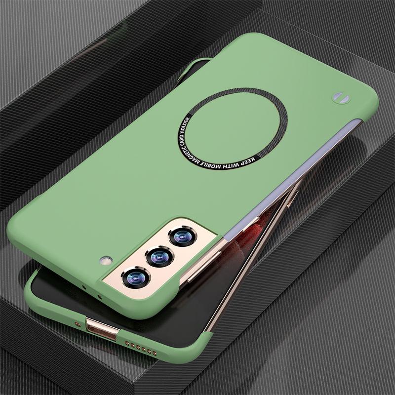 Для Samsung Galaxy S23 S22 S21 S20 FE Ultra S10 Plus безрамочный магнитный беспроводной зарядный противоударный жесткий чехол для ПК