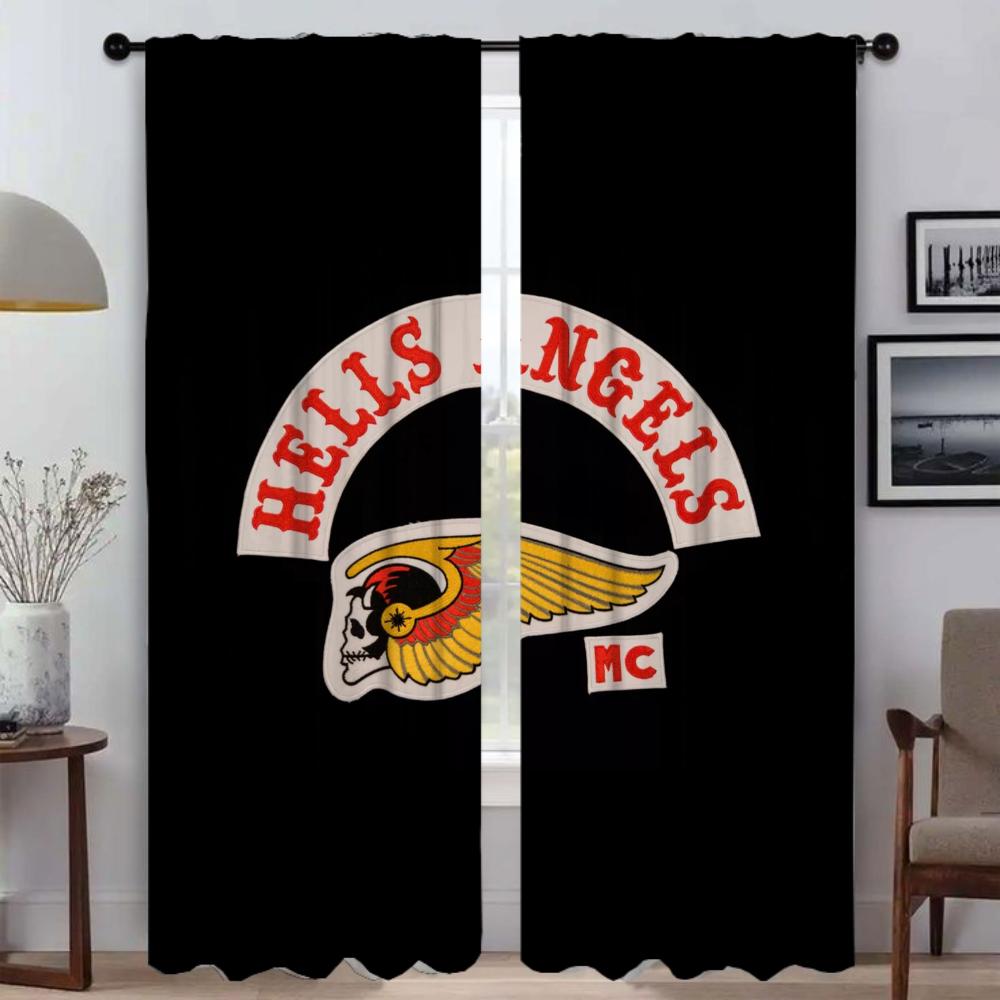Hells Angels Curtains For Bedroom Halloween Decoration Home Interior Curtains For Living Room Partition Shades Blackout Curtain