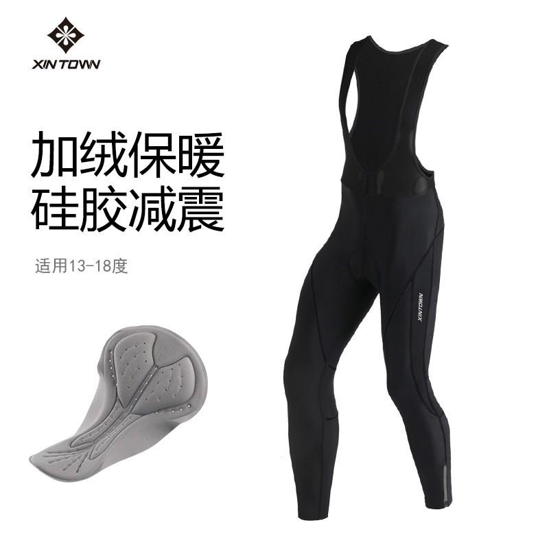 Mens Winter Thermal Fleece Cycling Bib Pants Road Biking Warm Tights