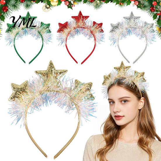 Shiny Sequin Headband for Festivals Star with Sparkly Sequins, 3D Glitter Crown Hair Hoop Party Favors Guests Christmas New Year Birthday, Decoration,