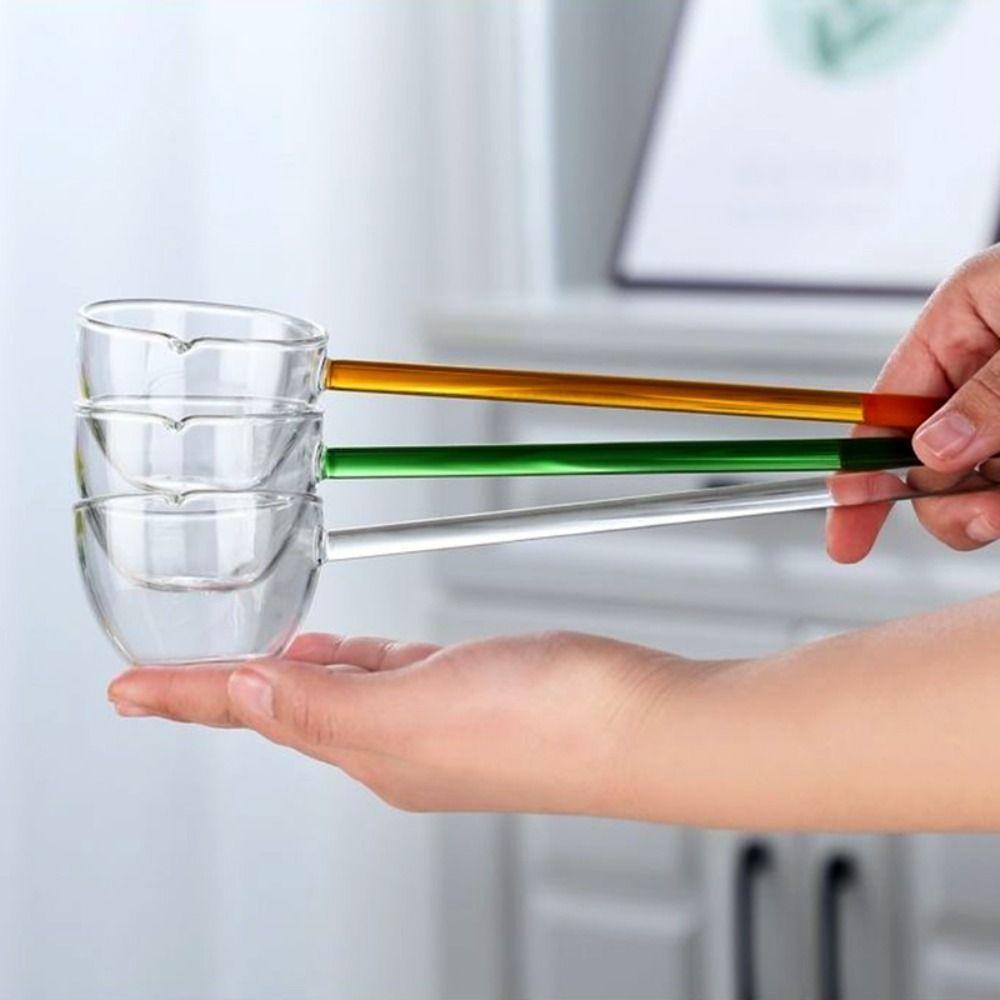 Kitchen Colorful High Temperature Resistant Stirring Spoons Long Handle Coffee Scoops Glass Spoon
