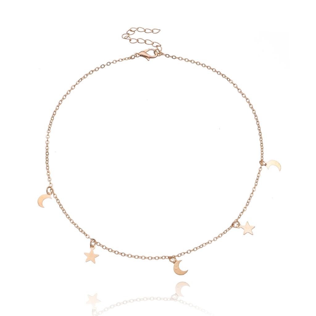 Европа, Америка, трендовое колье с подвеской в виде полумесяца и пятиконечной звезды для женщин, популярные вещи с индивидуальным темпераментом