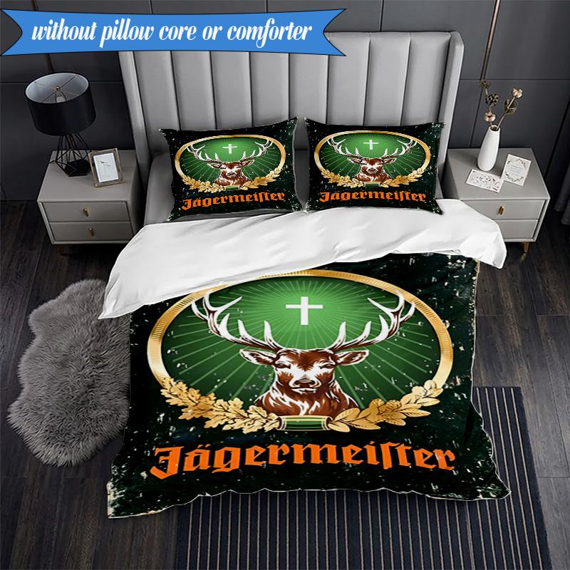 3PCS Jägermeister: The Spirit Of Tradition Bedding Set 2D Printing (Includes 1 Duvet Cover + 2 Pillowcases Coreless), Bedroom decor,Fan gift