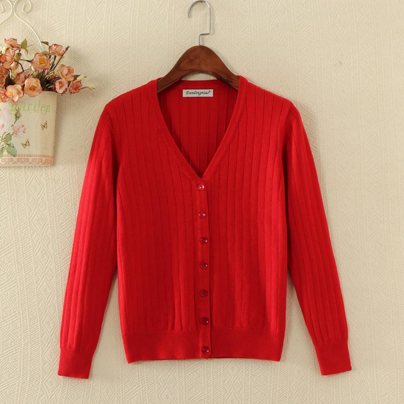 FEKEHA Women Cardigan Knitted Sweater Long Sleeve Female Casual V Neck Woman Tops Plus Size