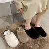 Зимние теплые женские туфли на плоской подошве с мехом, теплые домашние тапочки, теплая мягкая подошва, нескользящая обувь, плюшевые тапочки для дома