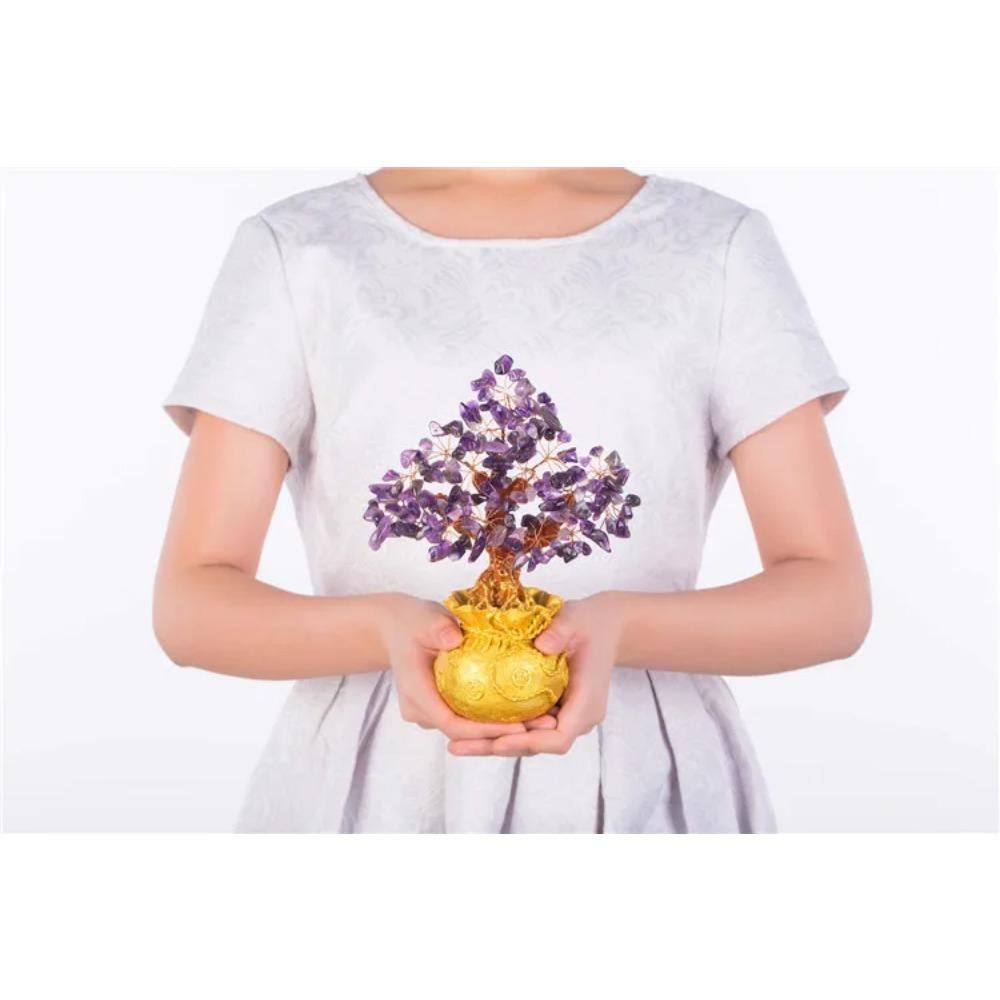 Высококачественное золотое хрустальное дерево удачи, благоприятное желаемое богатство, украшение для дома и офиса, украшение, статуя, открытие, лучший подарок