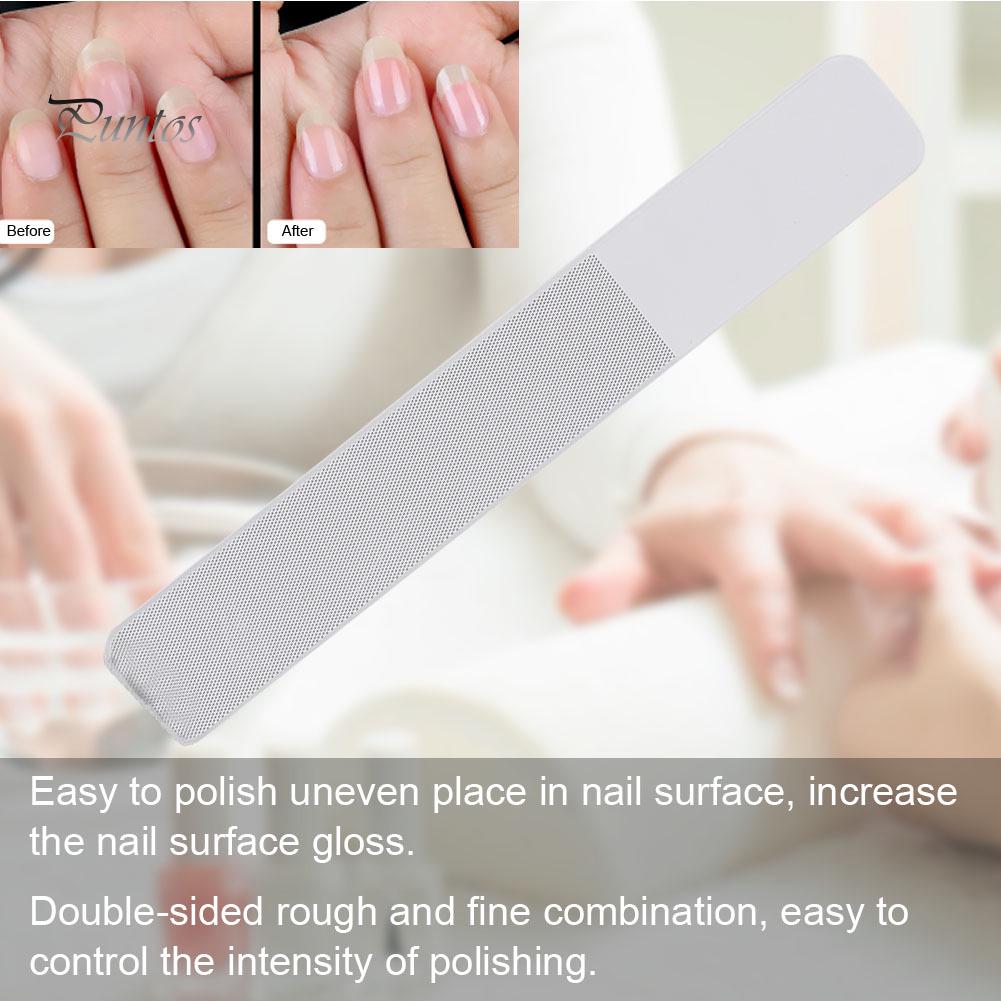Puntos Manicure Tool Pro Двусторонняя стеклянная пилочка для ногтей Шлифование Полировка Шлифовка s