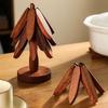 Non-slip Wooden Trivets Foldable Heat Resistant Coasters Multifunctional Insulation Pads  Kitchen