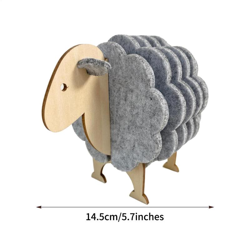 Creative Insulated Coaster Sheep Shaped Beverage Coaster Sheep Felt Coaster Water Absorbing Home Office Desk Decorative Ornament