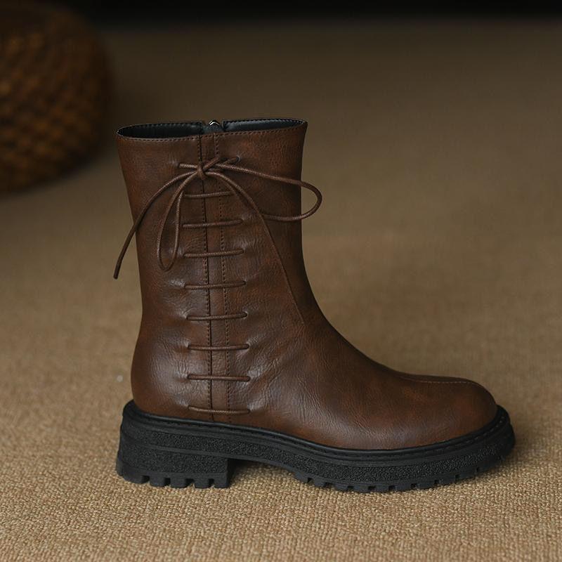 Обувь армейские женские ботильоны кожаные короткие туфли для женщин в стиле панк элегантные ботинки на среднем каблуке удобные популярные