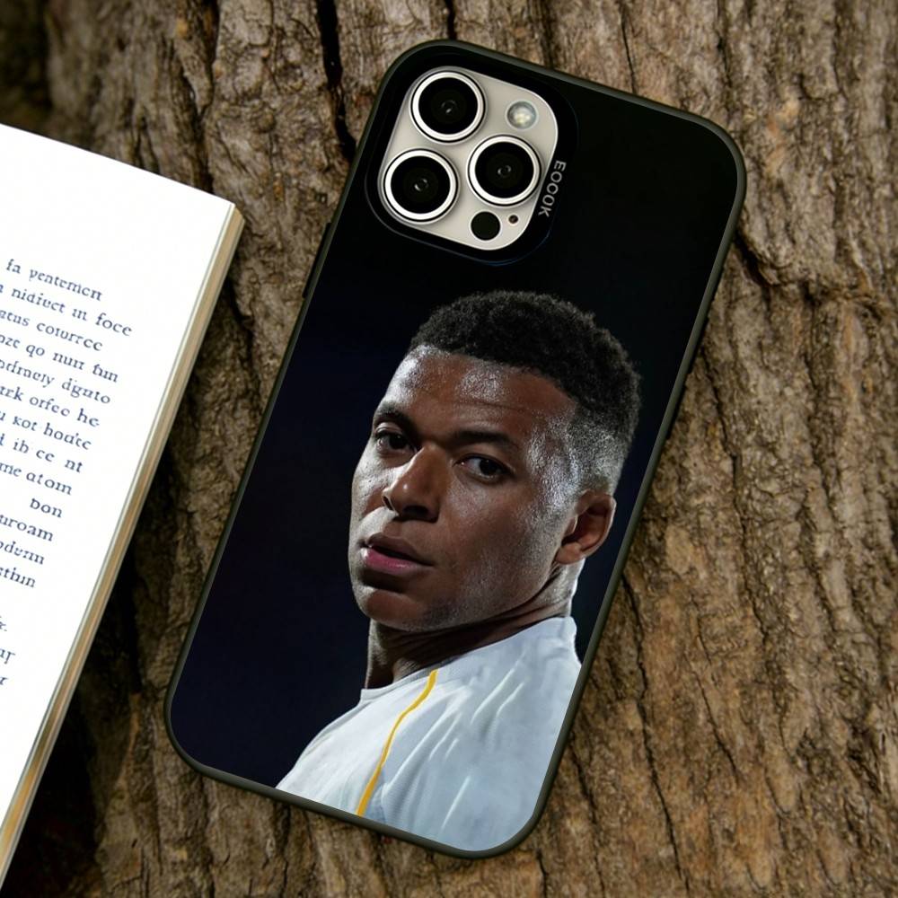 Чехол для телефона Килиана Мбаппе для iPhone 17, 16, 15, 14, 13, 12, 11 Plus, Pro Max, XS, Цветной Серебристый Покрытие Внутренней Крышки