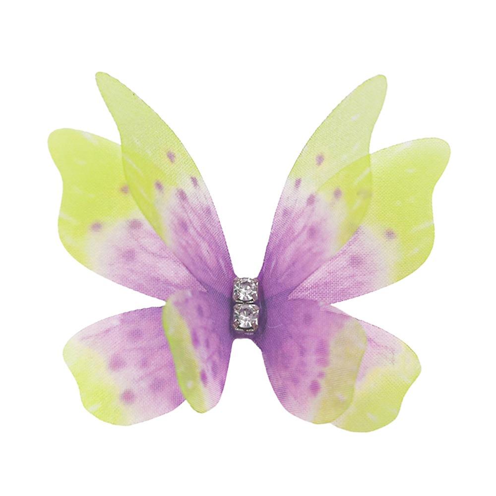 50 шт. двухслойные шифоновые вышитые бабочки-нашивки свадебные аксессуары для волос