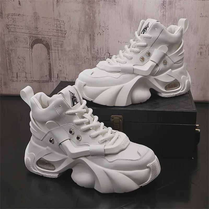 2024 Men's Mid-High Top Breathable Sports Shoes: Trendy, Versatile, Thick-Soled Summer Footwear
