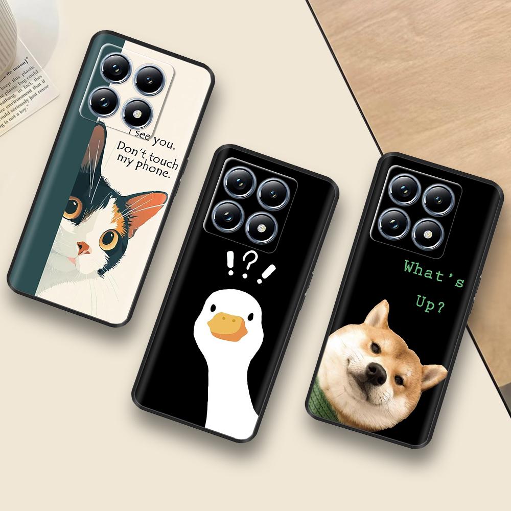 Для Xiaomi Mi 14T Pro Чехол Мягкий Жидкий Силикон Защита Задняя Крышка для Xiaomi 14T Pro Mi14T 5G Чехлы Расписные Мультяшные Фундас