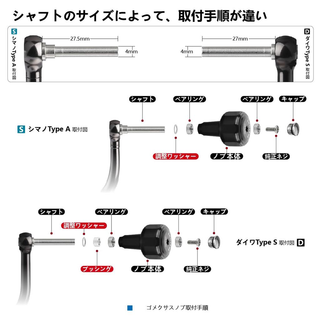 Gomexus 32mm Power Reel Handle Shimano Daiwa Replacement for Power Game and Light Game Knob, A, S, Aluminum,