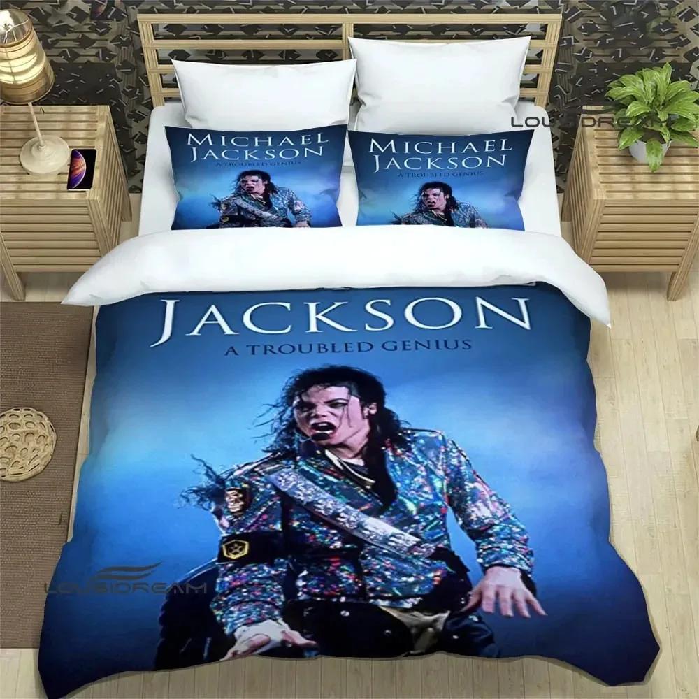 Комплект постельного белья с 3D-принтом Майкл Джексон Двуспальный Полуторный Кинг Пододеяльник Одеяло Наволочка Мальчики Девочки Взрослые Спальня