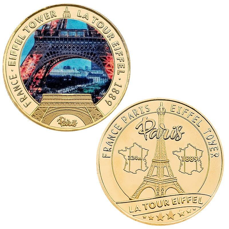 Eiffel Tower commemorative coin military challenge coin enthusiasts collect gifts metal crafts
