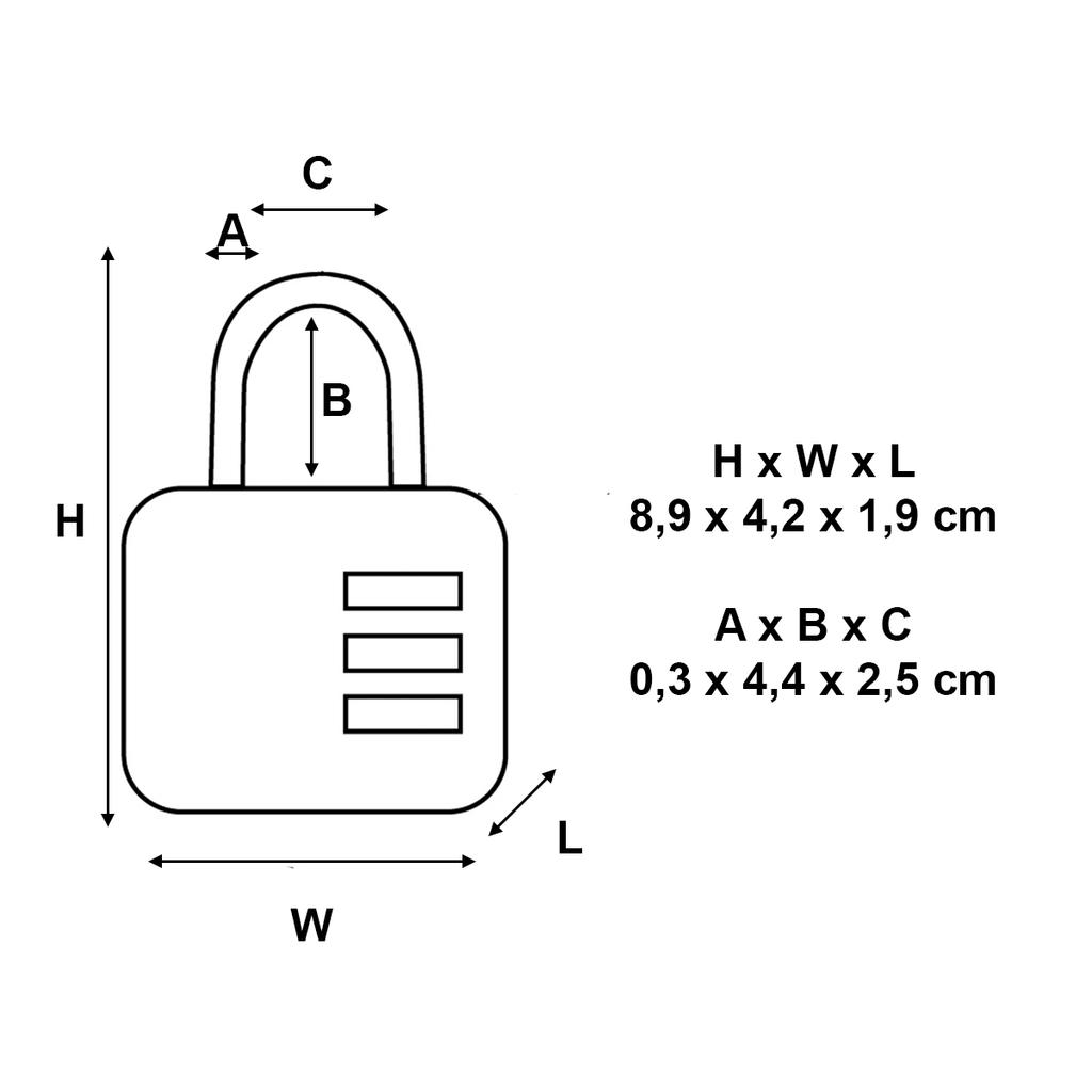Master Lock Combination Padlock with Address Tag, 89 x 42 x 19 mm