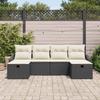 Garden Sofa Set with Cushions 6 pcs Black Poly Rattan