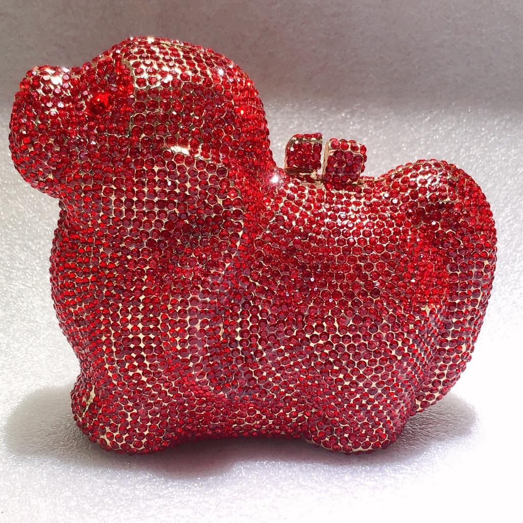 Puppy Diamond Evening Bag Dog Crystal Handbag Rhinestone Bags Wedding Bridal Purse Luxury Crystal Clutches Women Party Purses