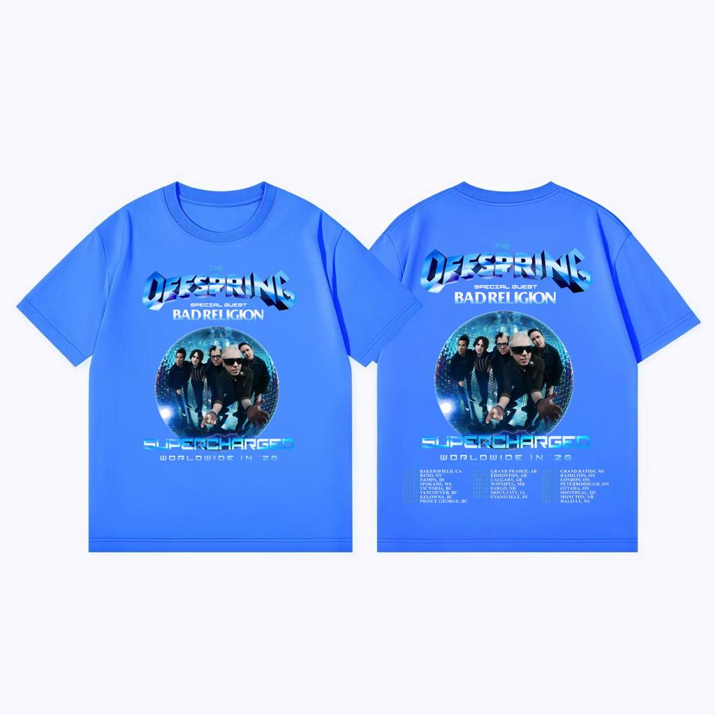 Punk Rock Band The Offspring Supercharged Tour 2026 Graphic T Shirts High Quality Fashion Tshirt Unisex Casual Cotton Tshirts