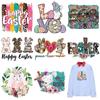 Easter Bunny Clothing Deco Patch Thermal Press Vinyl Handmade Transfers Eco-Friendly Cute Animals Accessory Sticker Stripes Patches Badges
