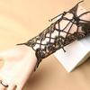 1 шт. женские перчатки для косплея с ажурным кружевным цветочным узором, регулируемые на шнуровке