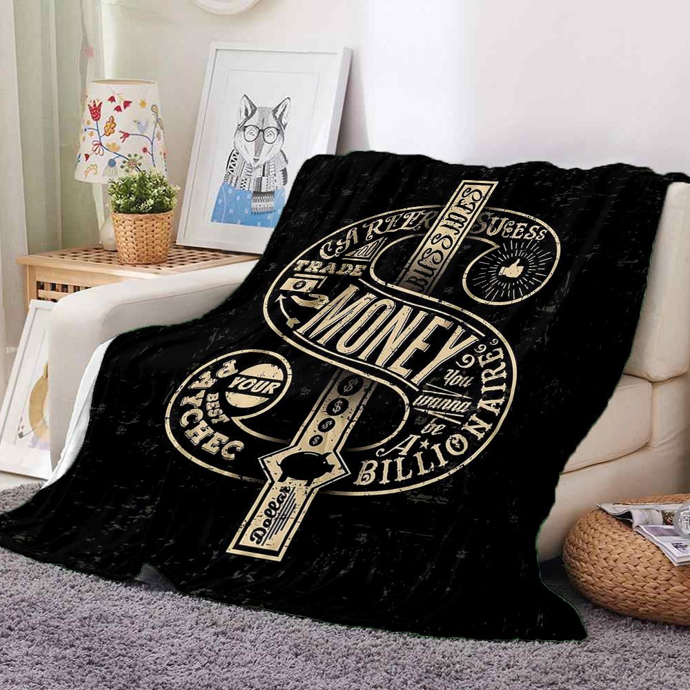 Money Power Flannel Blanket Throw Blanket Soft Warm Sofa Bed Camping home Decor Unique Christmas Gift C926197