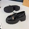 Thick-soled Women's New Autumn Skirt Heightening British Style Versatile Small Leather Shoes Single Shoes Women