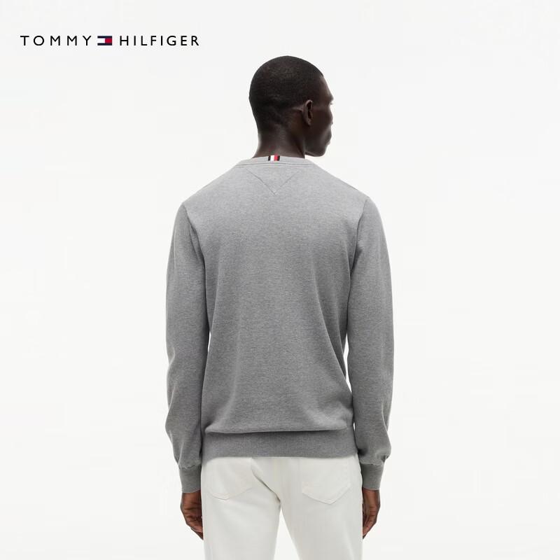 Tommy Hilfiger Унисекс Вязаный свитер с круглым вырезом из чистого хлопка