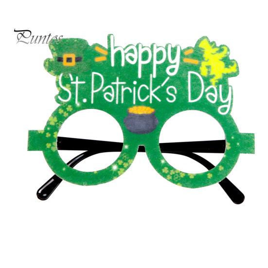 St. Patricks Day Glasses Shamrock Green Cartoon Letter Decor Unisex Party Hat Beer Eyewear Photo Prop Costume Accessories