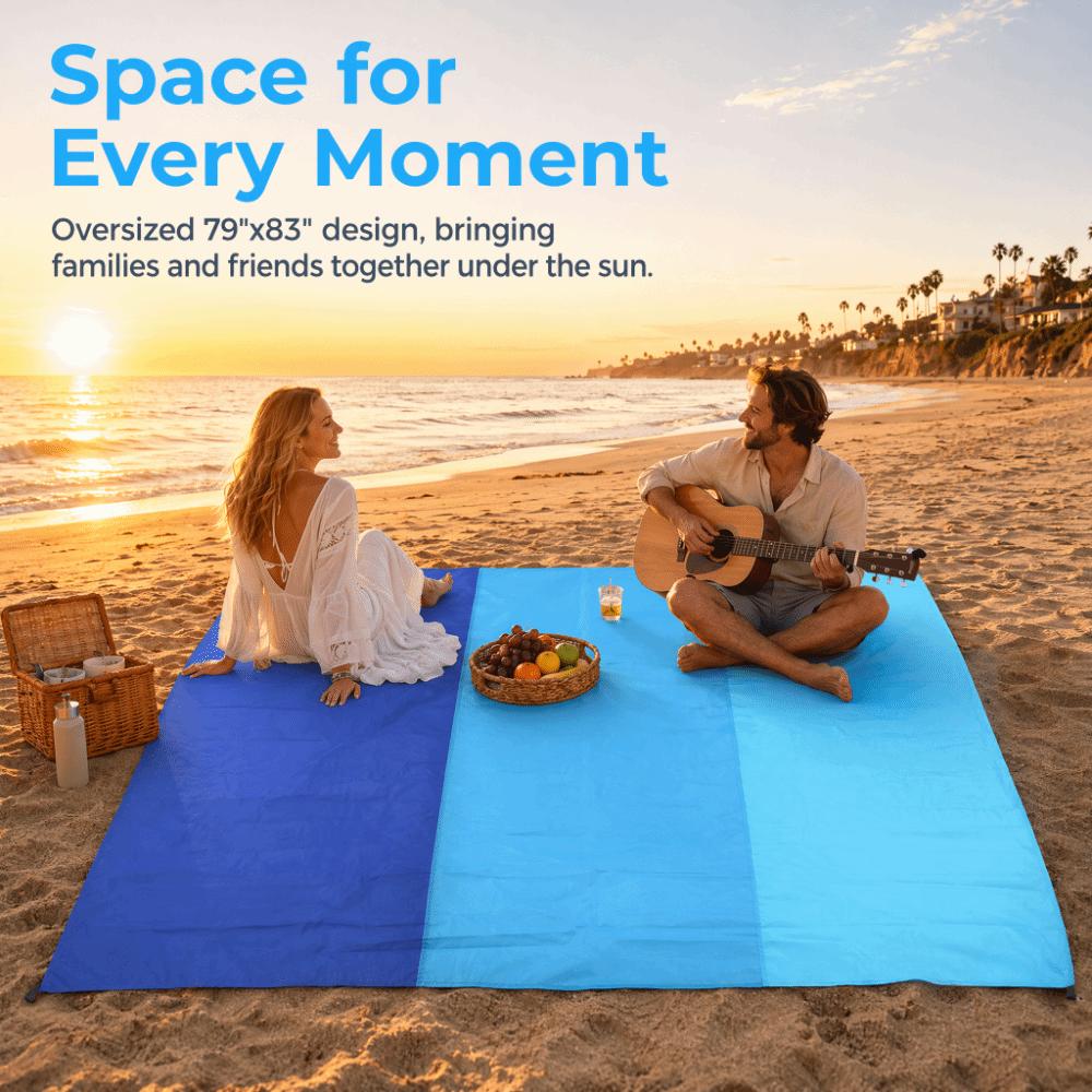 Polyester Fabric Beach Blanket Sandproof Waterproof Outdoor Mat Camping Blanket Beach Trips