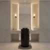 Polished Black Marquina Marble Pedestal Sinks & Basins Modern Freestanding Bathroom Washbasin