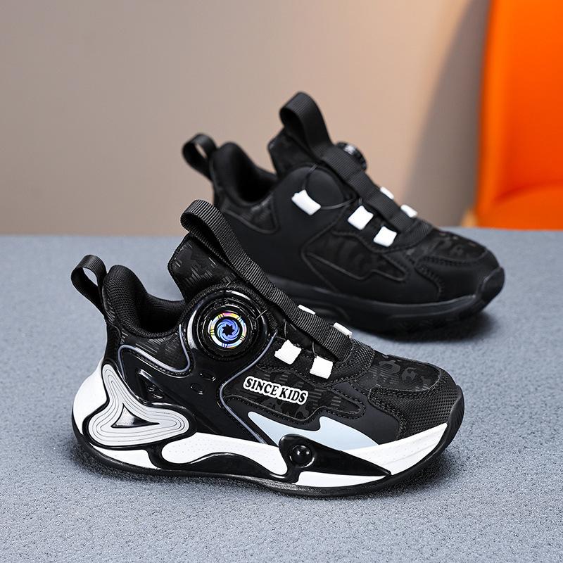 Children's Sports Shoes Boys' Basketball Shoes 2025 Spring and Autumn Wear-resistant Leather Surface Waterproof and Lightweight Children's Running Sho