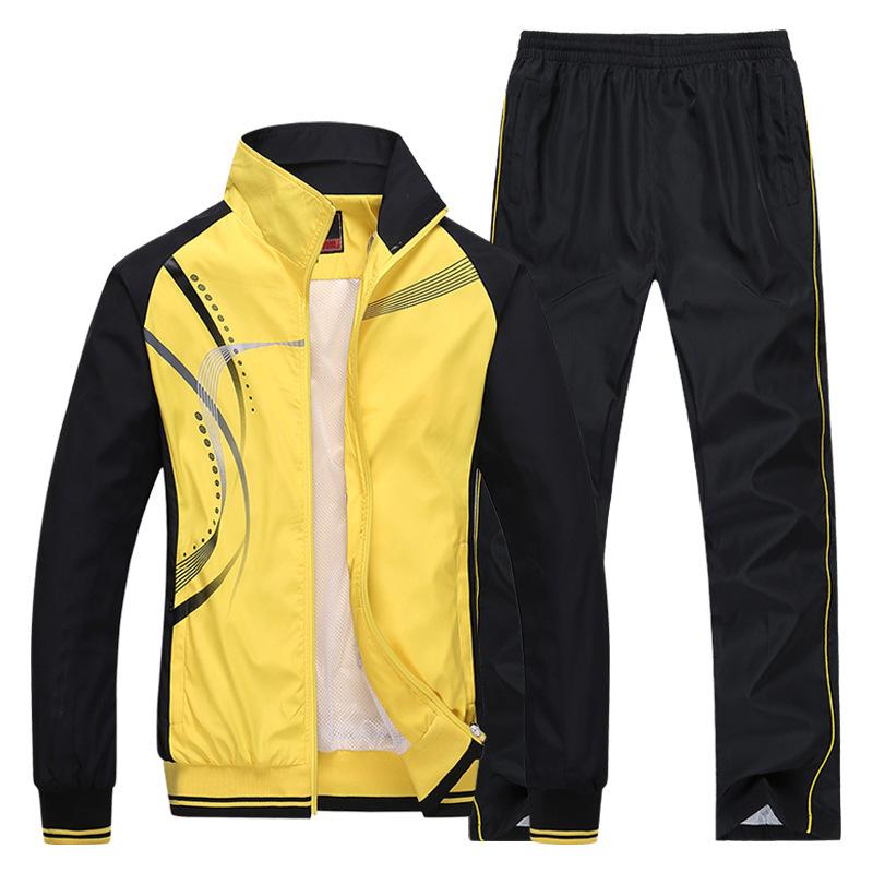 Men Sportswear Spring Windproof Gym Sport Suit Printing Pattern Breathable Fabric Tracksuit Jogger