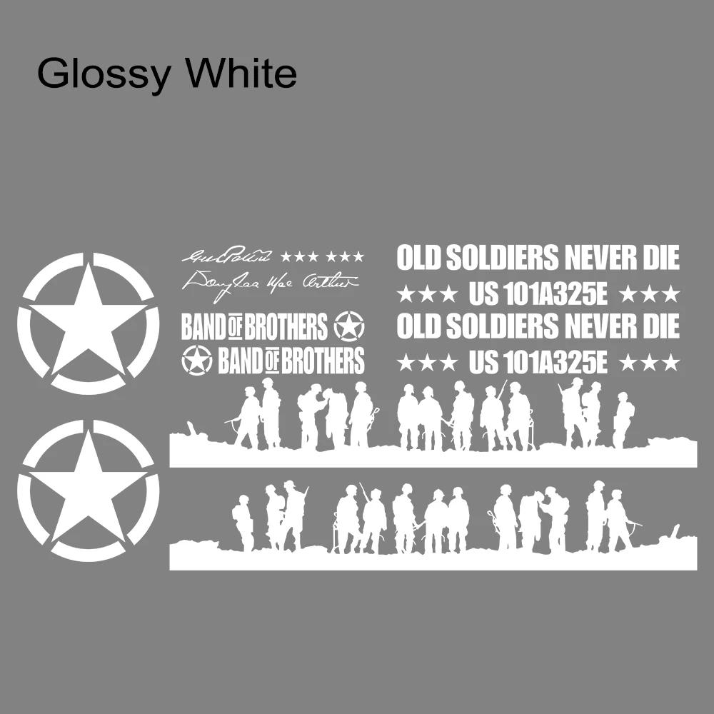 12PCS Car Door Vinyl Stickers For Jeep Wrangler JK TJ Jl YJ Auto Pentagram Soldiers Body Decoration Vinyl Decals Accessories