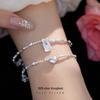 Banyan Tree S925 Silver Irregular Love Square Bamboo Bracelet for Girlfriend