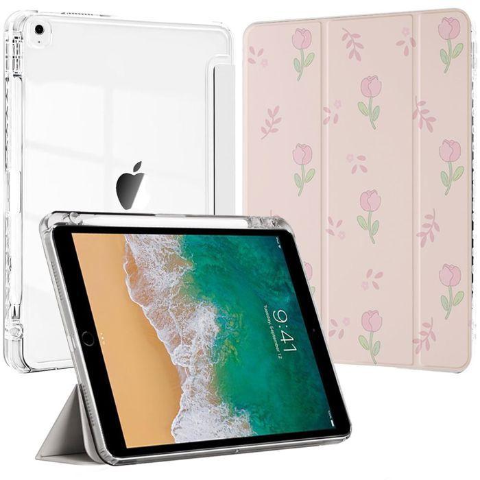 Coque de Protection - E.F.Connection - pour iPad Air 3 / pour iPad Pro 10,5" - Motif Fleur - Avec Porte-Stylet